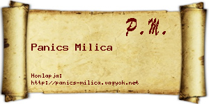 Panics Milica névjegykártya